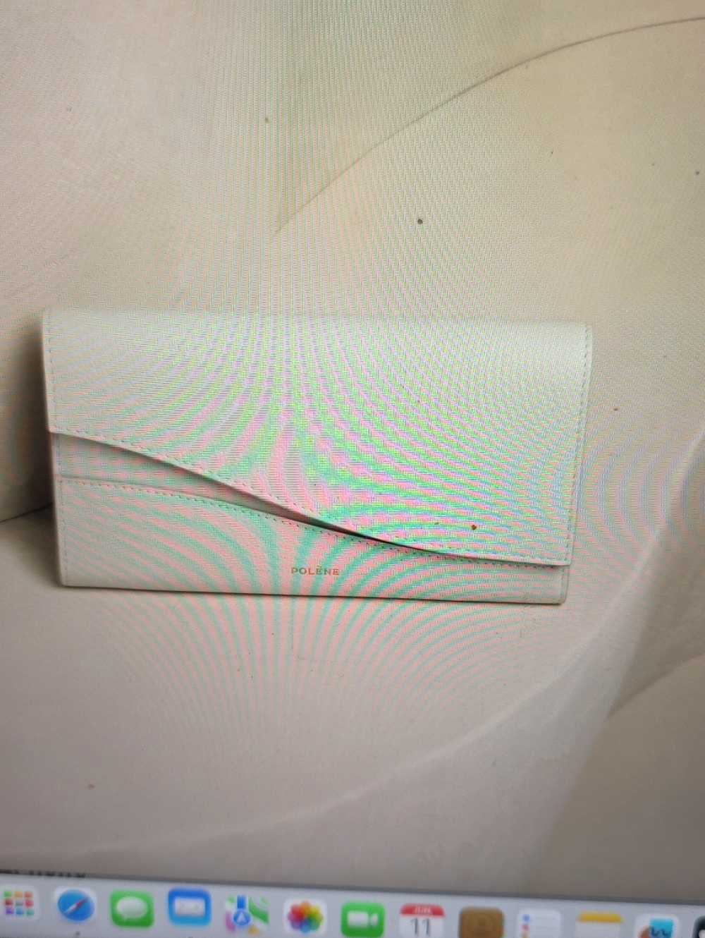 SIERRA WALLET POLENE EDITION DUO CHALK White Leather Envelope Wallet Clutch